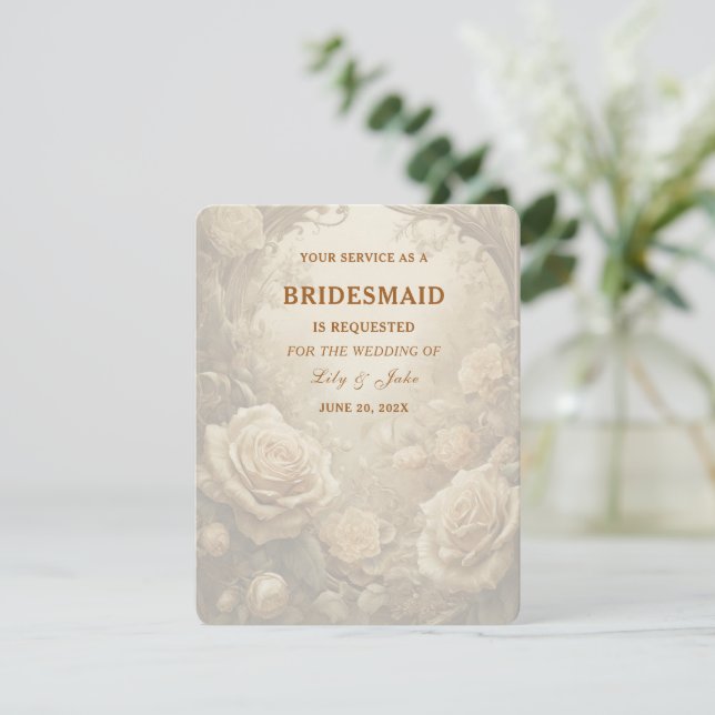 Invitación Novias de Rosa encantadoras (Anverso de pie)
