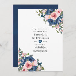 Invitación Novias florales de la Marina y Rubor Luncheon