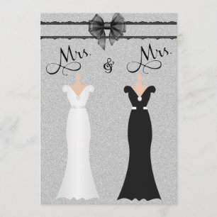 Invitación Novias lesbianas elegantes del gay dos que casan