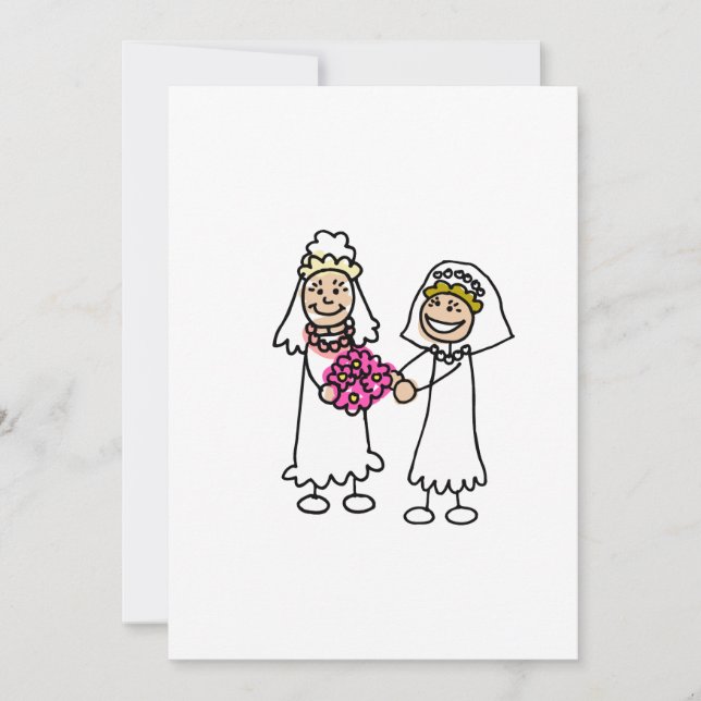 Invitación Novias Lesbianas Enamoradas (Anverso)