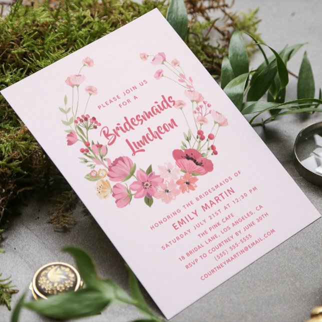 Invitación Novias Luncheon Floral Pink Bridal Shower (Subido por el creador)