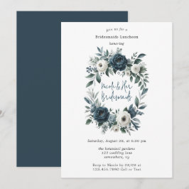 Invitación Novias marfileñas marinas y plateadas