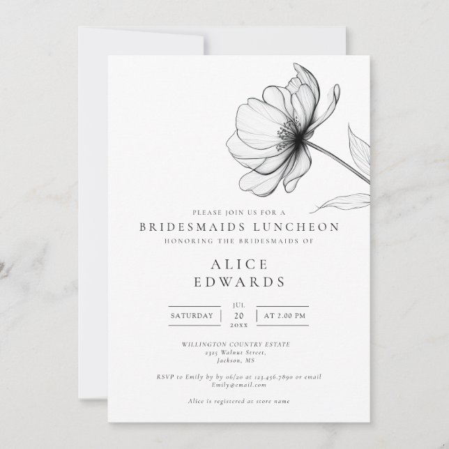 Invitación Novias minimalistas y elegantes (Anverso)