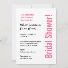 Invitación Novias modernas, ducha negra, cebra blanca