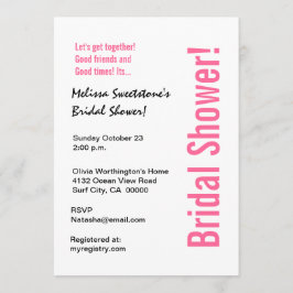 Invitación Novias modernas, ducha negra, cebra blanca