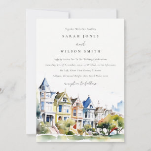 Invitación Novias paisaje de San Francisco Painted Ladies