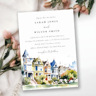 Invitación Novias paisaje de San Francisco Painted Ladies
