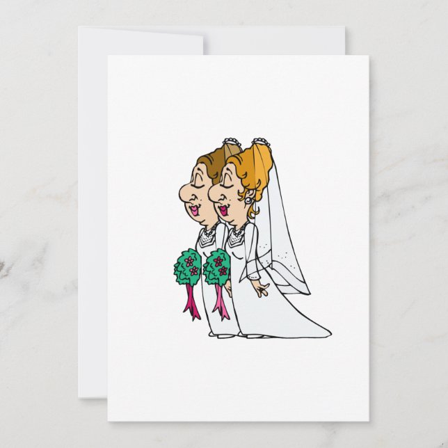 Invitación Novias que caminan abajo del pasillo (Anverso)