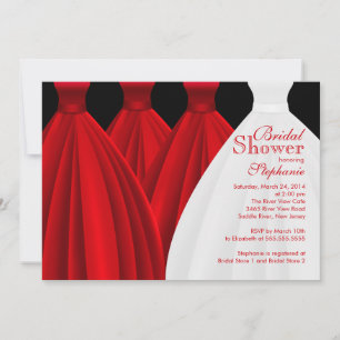 Invitación Novias rojas modernas duchas de novias vestidas de