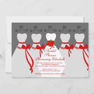 Invitación Novias rojas novias invitadas a duchas nupciales