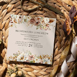 Invitación Novias rusas de flores marrones neutrales<br><div class="desc">Las novias rusticas florales invitan a almorzar con hermosos bordes de flores con colores bodas tierra-neutros en tonos marrones, rosa rubor, marfil y bronceado. Diseño floral de la moda Boho de otoño con letras elegantes y modernas. Perfecto para bodas en otoño, bodas en campo, boda de granero o jardín rústico,...</div>