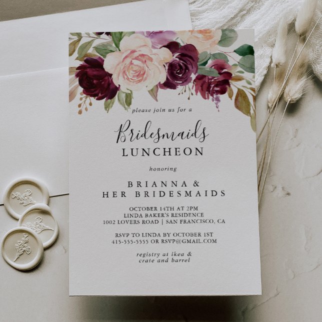 Invitación Novias rusas florales duchas luncheon (Subido por el creador)