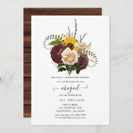 Invitación Novias rusticas del otoño en Floral Bridesmaids al