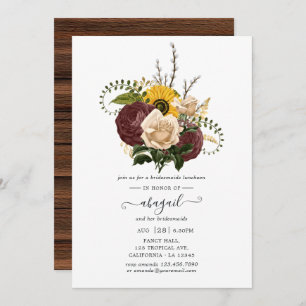Invitación Novias rusticas del otoño en Floral Bridesmaids al