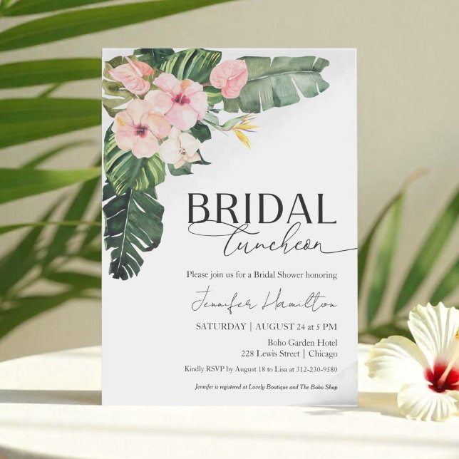 Invitación Novias tropicales con flores en el almuerzo ducha  (Subido por el creador)