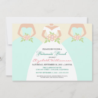 Invitación Novias y damas de honor Invite a un brunch (menta)