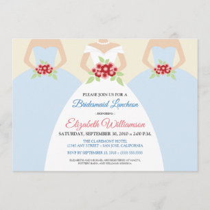 Invitación Novias y damas de honor Noche invitada a comer (az