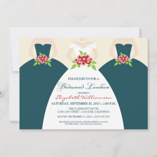 Invitación Novias y damas de honor Noche invitada (verde azul