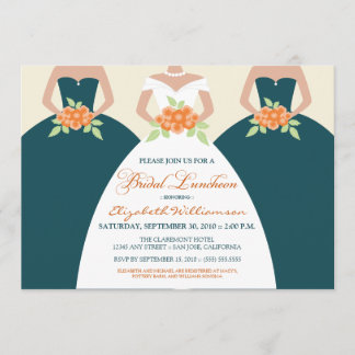 Invitación Novias y damas de honor Noche invitada (verde azul