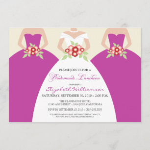 Invitación Novias y damas de honor Nocheon (fucsia)