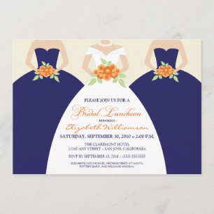 Invitación Novias y damas de honor Nocheon Invite (marina)