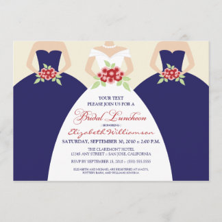 Invitación Novias y damas de honor Nocheon Invite (marina)