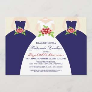 Invitación Novias y damas de honor Nocheon Invite (marina)