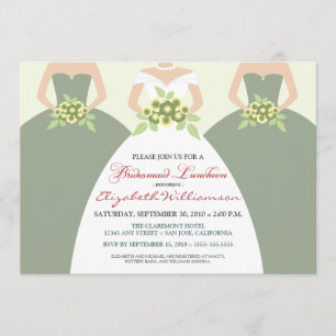 Invitación Novias y damas de honor Nocheon (verde sabio)