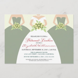Invitación Novias y damas de honor Nocheon (verde sabio)