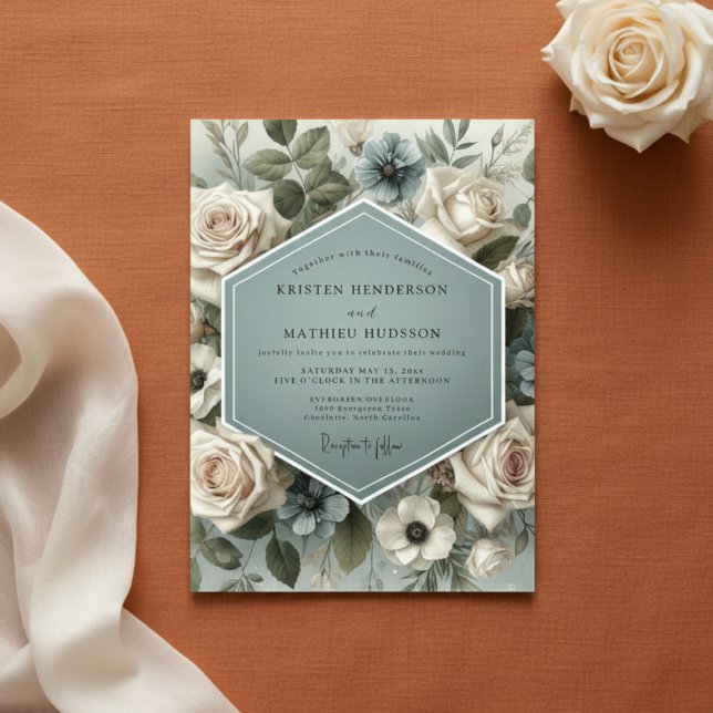 Invitación Noviazgo de Boda Romance Sage Bloom (Subido por el creador)