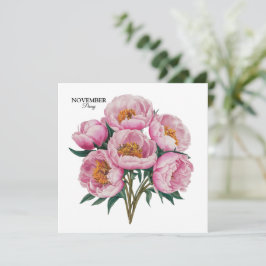 Invitación Noviembre Bloom Peony - Regalo de cumpleaños perso