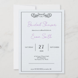 Invitación "Noviembre elegante" Personalizable ducha de novia