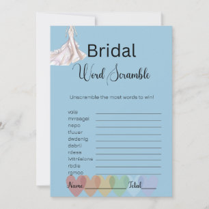 Invitación Noviembre vestido de novia Palabra azul juego de e