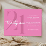 Invitación Novio cumpleaños 21 del Rosa Minimalista moderno<br><div class="desc">Moderna invitación minimalista de 21 años con un diseño sencillo con tipografía de moda y escritura elegante.</div>
