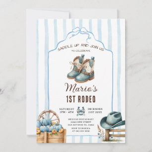 Invitación Novio primer cumpleaños de calabaza de rodeo