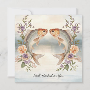 Invitación Novios amantes de la pesca Boda Acuarela