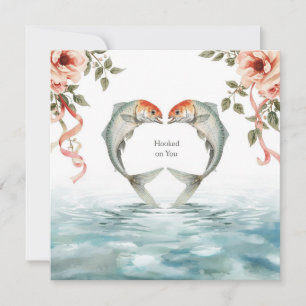Invitación Novios amantes de la pesca Boda Acuarela