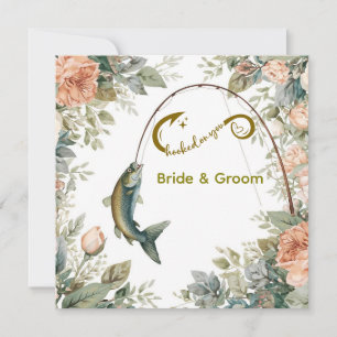 Invitación Novios amantes de la pesca Boda Acuarela