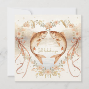 Invitación Novios amantes de la pesca Boda Acuarela