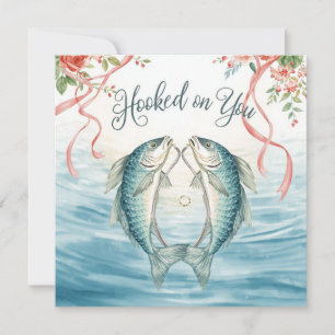 Invitación Novios amantes de la pesca Boda Acuarela