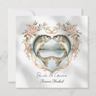 Invitación Novios amantes de la pesca Boda Acuarela