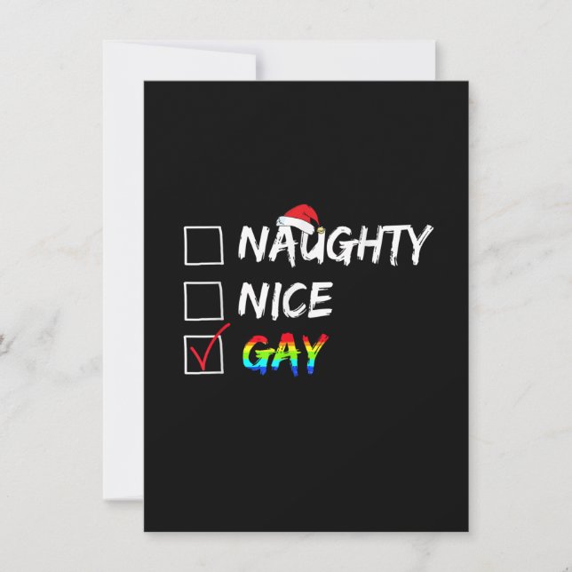 Invitación Ntraviesa Gay Rainbow Funny Gay Pride LGBT Chris (Anverso)