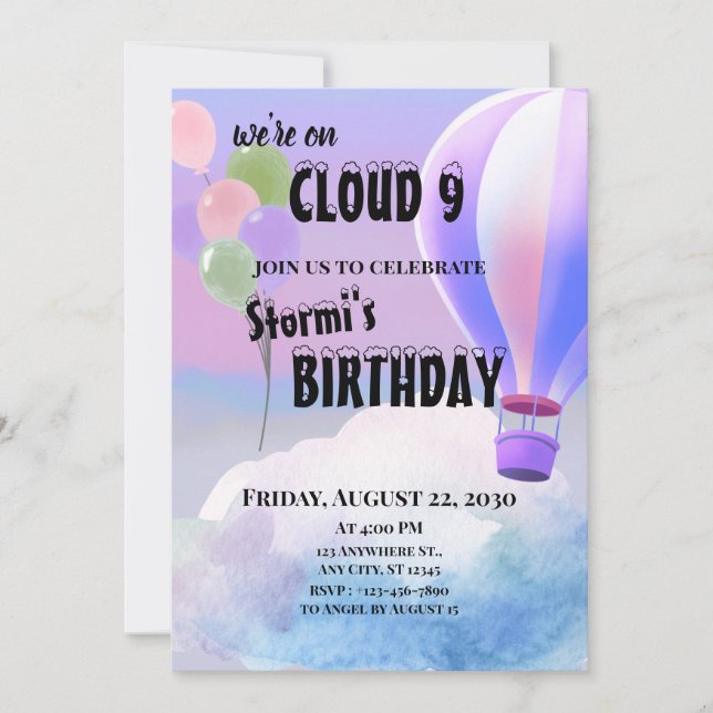 Invitación Nube 9 (Anverso)