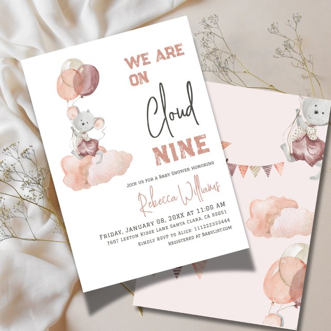 Invitación Nube 9 Globo Beige Género Baby Shower Neutral (Subido por el creador)