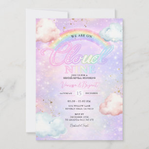 Invitación Nube de Arcoíris Galaxia Brillo Revelación de Géne