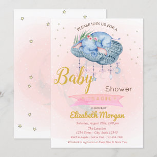 Invitación Nube de Elefante Bebé Adorable, Fiesta de Cumpleañ