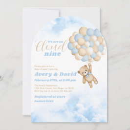 Invitación Nube de globo de Baño Nueve Duchas Fluffy Baby Boy