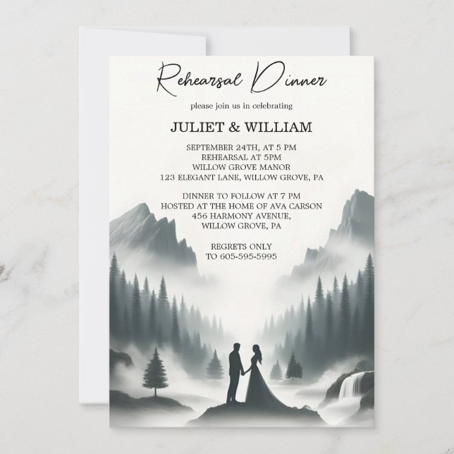 Invitación Nube de lluvia Naturaleza Smoky Mountain Ensayo Ce (Anverso)