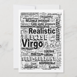 Invitación Nube de Palabras de Virgo Zodiaco Inspiración