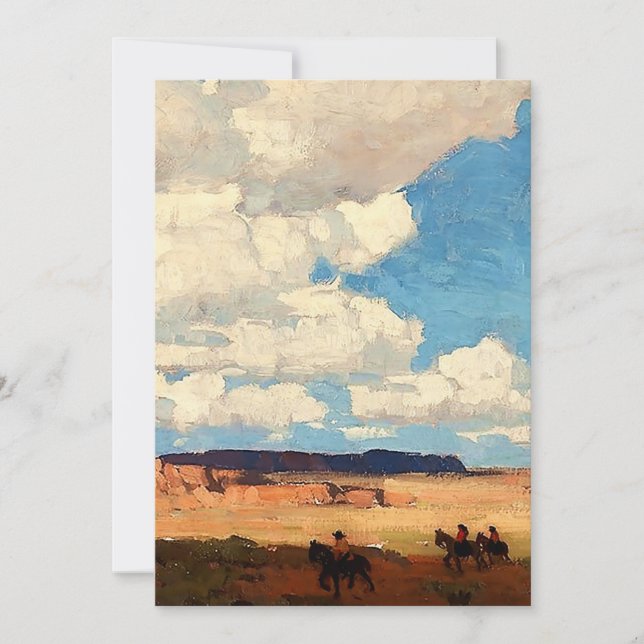 Invitación “Nube de Verano” Arte Occidental por Edgar Payne (Anverso)